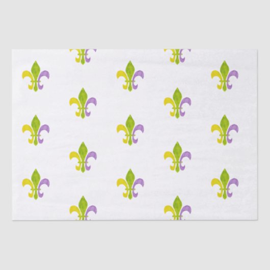 Mardi Gras Fleur de Lis in White Tissuepapier (Voorkant)