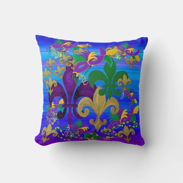 Mardi Gras Fleur de lis kussen (Voorkant)