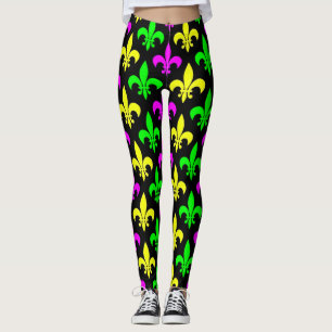 Mardi Gras Fleur De Lis Leggings