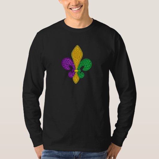 Mardi Gras Fleur De Lis Luipaardprint T-shirt (Voorkant)