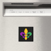 Mardi Gras Fleur De Lis Magneet (Insitu (Vaatwasser))