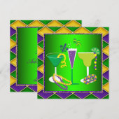 Mardi Gras Fleur De Lis Mardi Gras-feest Kaart (Voorkant / Achterkant)