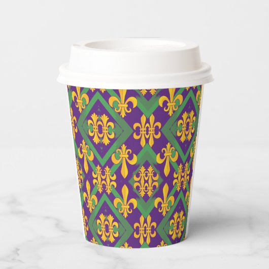 Mardi Gras Fleur de lis Papieren Bekers (Achterkant)