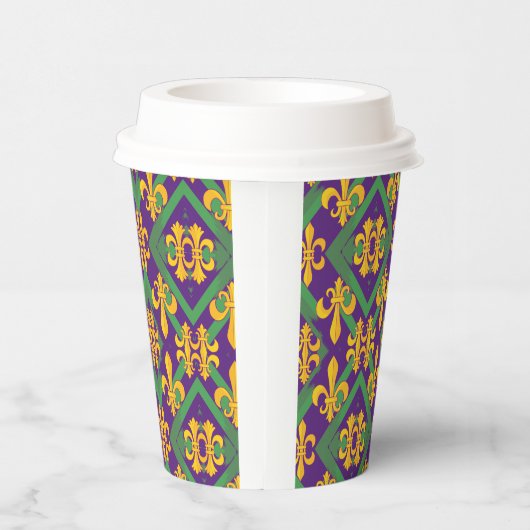 Mardi Gras Fleur de lis Papieren Bekers (Rechts)