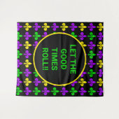 Mardi Gras Fleur de Lis Patroon Aangepaste achterg Wandkleed (Voorkant (horizontaal))