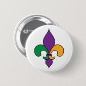Mardi Gras Fleur de Lis Ronde Button 5,7 Cm (Voorkant /achterkant)