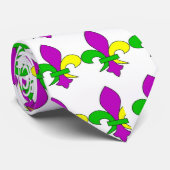 Mardi Gras Fleur De Lis Stropdas (Opgerold)
