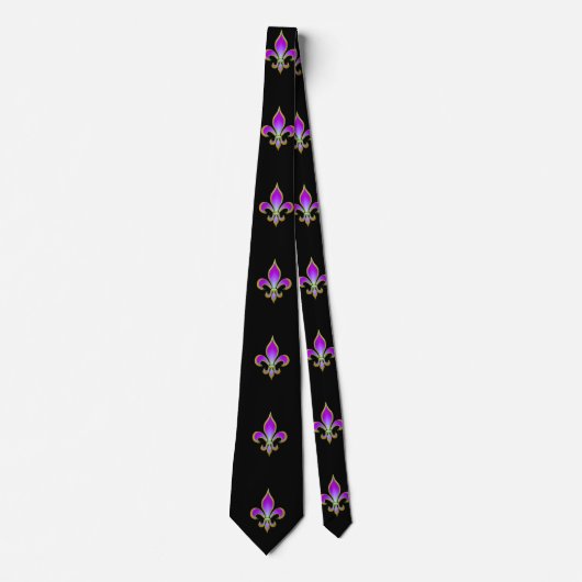 Mardi Gras Fleur De Lis Stropdas (Voorkant)
