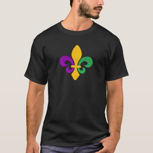 Mardi Gras Fleur De Lis T-Shirt (Voorkant)