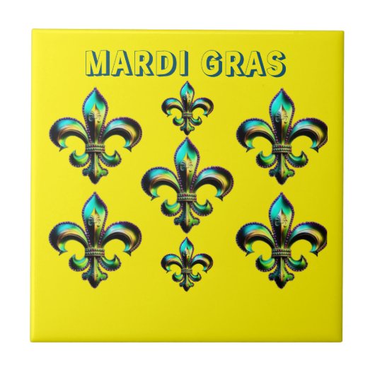 Mardi Gras Fleur De Lis Tegeltje (Voorkant)
