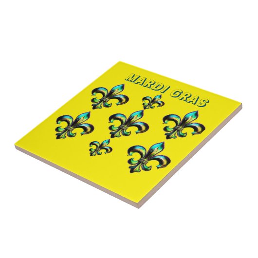 Mardi Gras Fleur De Lis Tegeltje (Zijkant)
