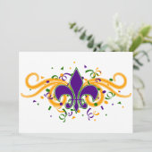 Mardi Gras Fleur-de-Lis-uitnodiging Kaart (Staand voorkant)