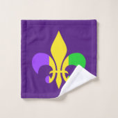 Mardi Gras Fleur-de-Lis Vert Jaune violet (Gant de toilette)
