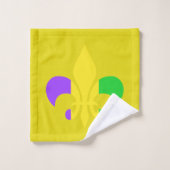 Mardi Gras Fleur-de-Lis Vert violet jaune (Gant de toilette)