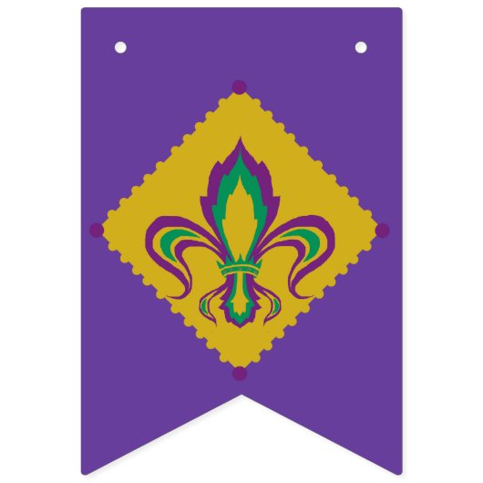 Mardi Gras Fleur De Lis Vlaggetjes (Tweede vlag)