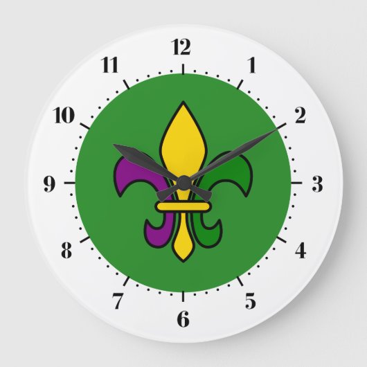 Mardi Gras fleur-de-lys Grote Klok (Voorkant)
