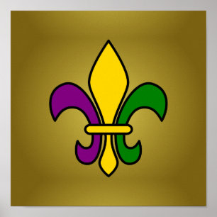 Mardi gras fleur de lys poster