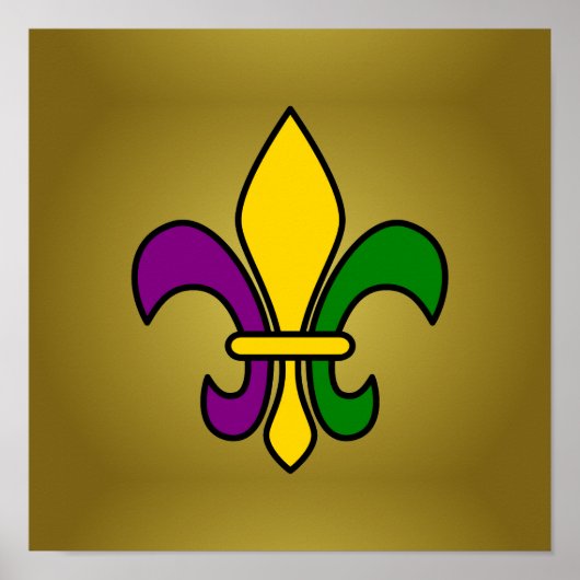 Mardi gras fleur de lys poster (Voorkant)