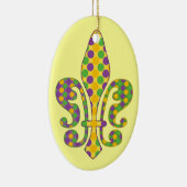 Mardi Gras Fleur de stippen Keramisch Ornament (Rechts)