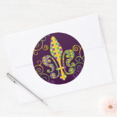 Mardi Gras Fleur de Stippen Ronde Sticker (Envelop)