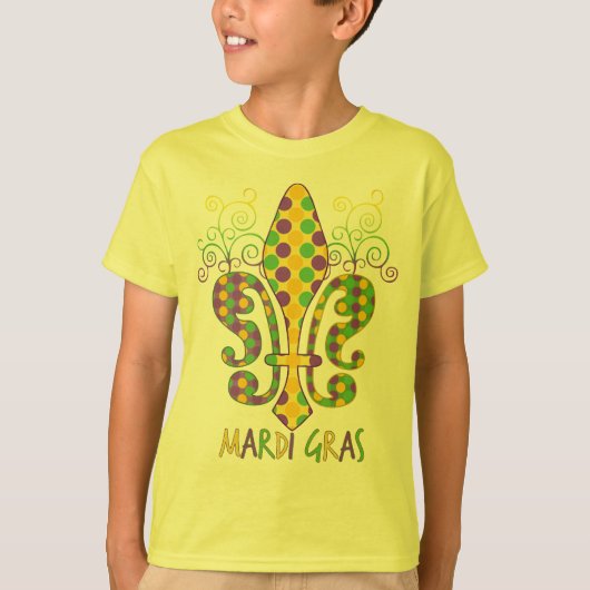 Mardi Gras Fleur de Stippen T-shirt (Voorkant)