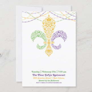 Mardi Gras Fleur DeLis Feest 2 Kaart
