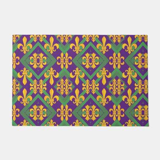 Mardi gras fleur di Lis Deurmat (Voorkant)