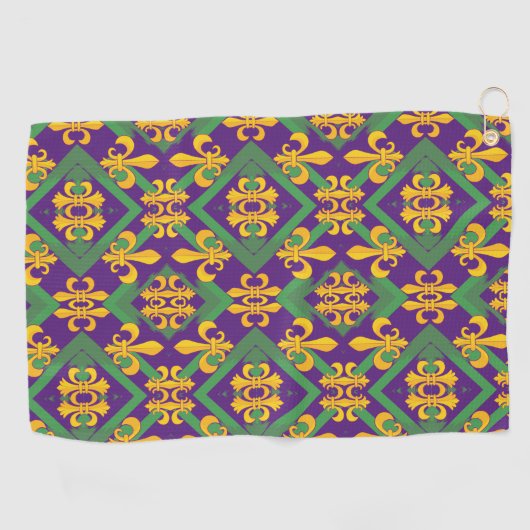 Mardi gras fleur di Lis Golfhanddoek (Horizontaal)