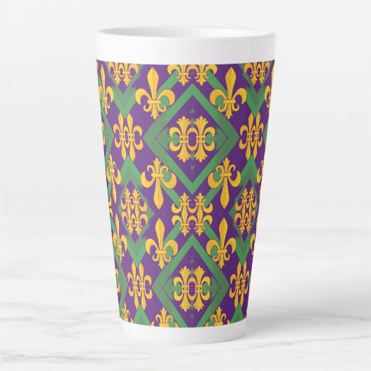 Mardi gras fleur di Lis Latte Mok (Voorkant)