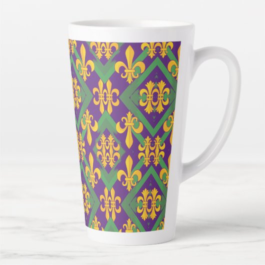 Mardi gras fleur di Lis Latte Mok (Rechts)
