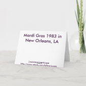 Mardi Gras Float Kaart (Achterkant)