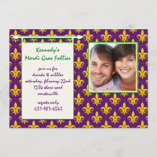 Mardi Gras Follies Foto Uitnodiging