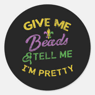 Mardi Gras Funny Beads Unique New Orleans Gift Ronde Sticker