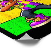 Mardi Gras Funny Dabbing Black Boy Jester Hat Kid  Poster (Hoek)