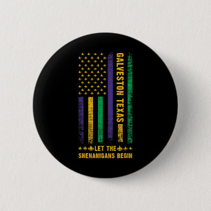 Mardi Gras Galveston Texas Fleur-de-lis American F Ronde Button 5,7 Cm