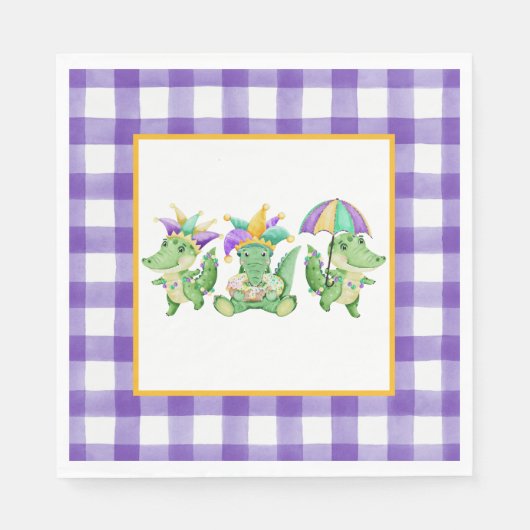 Mardi Gras Gator Party Paper Servet (Voorkant)