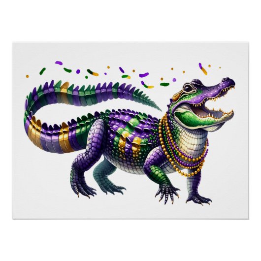Mardi Gras Gator Perfect Poster (Voorkant)