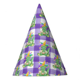 Mardi Gras Gators en Gingham Paper Feesthoedjes