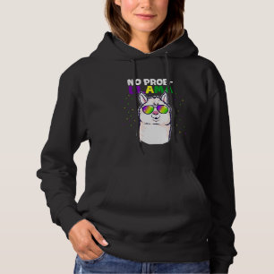 Mardi Gras Geen Probleem Llama Alpaca Carnavalskos Hoodie