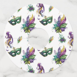 Mardi Gras Geïnspireerd label van wijnglas