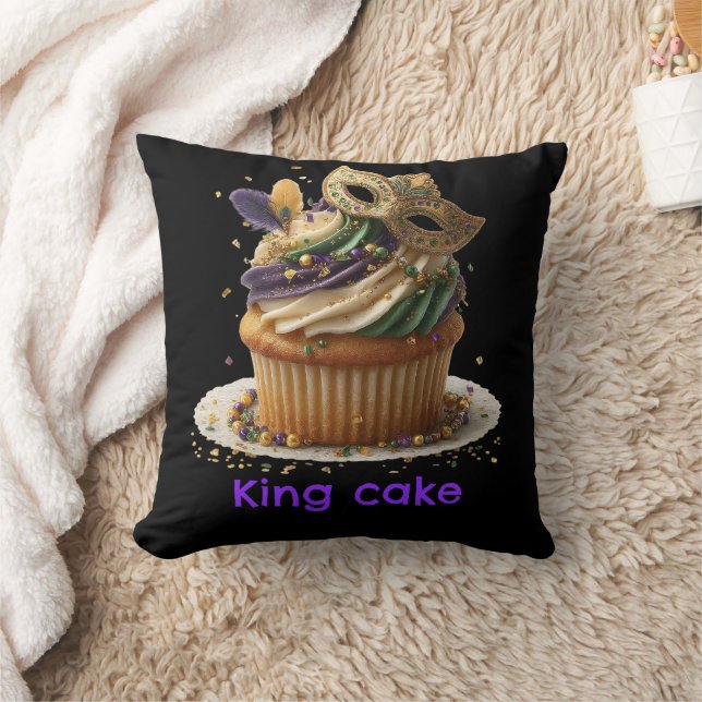 Mardi Gras Gemaskerde Cupcake Viering Kussen (Deken)