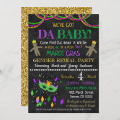 Mardi Gras Genderfeest Uitnodiging (Voorkant / Achterkant)