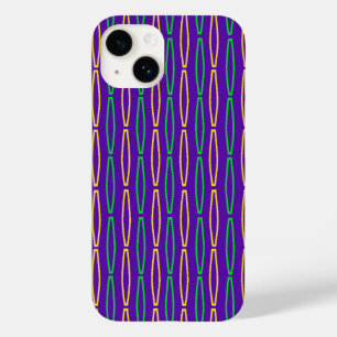 Mardi Gras Geometric Repeteren Case-Mate iPhone 14 Hoesje