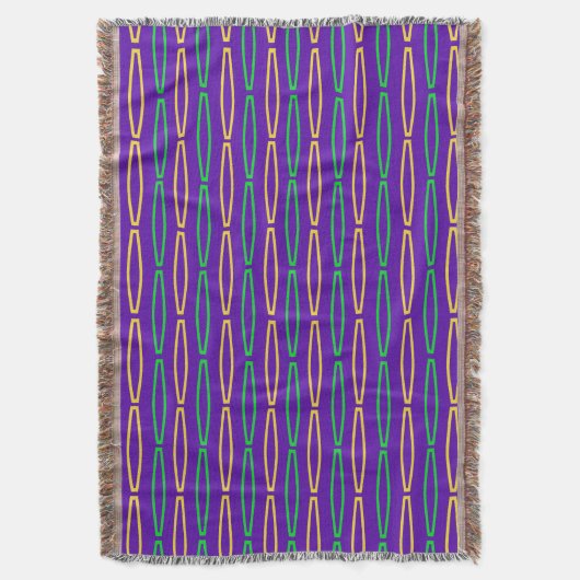 Mardi Gras Geometric Repeteren Deken (Voorkant Verticaal)