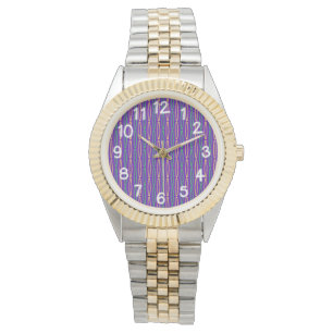 Mardi Gras Geometric Repeteren Horloge