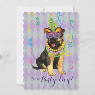 Mardi Gras German Shepherd Kaart