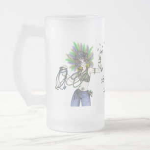Mardi Gras Girl - Frosted Mok