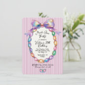 Mardi Gras Girly Party Kaart (Staand voorkant)