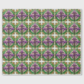 Mardi Gras Glas in lood Fleur de lis Cadeaupapier (Vlak)