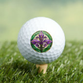 Mardi Gras Glas in lood Fleur de lis Golfballen (Insitu Shirt)